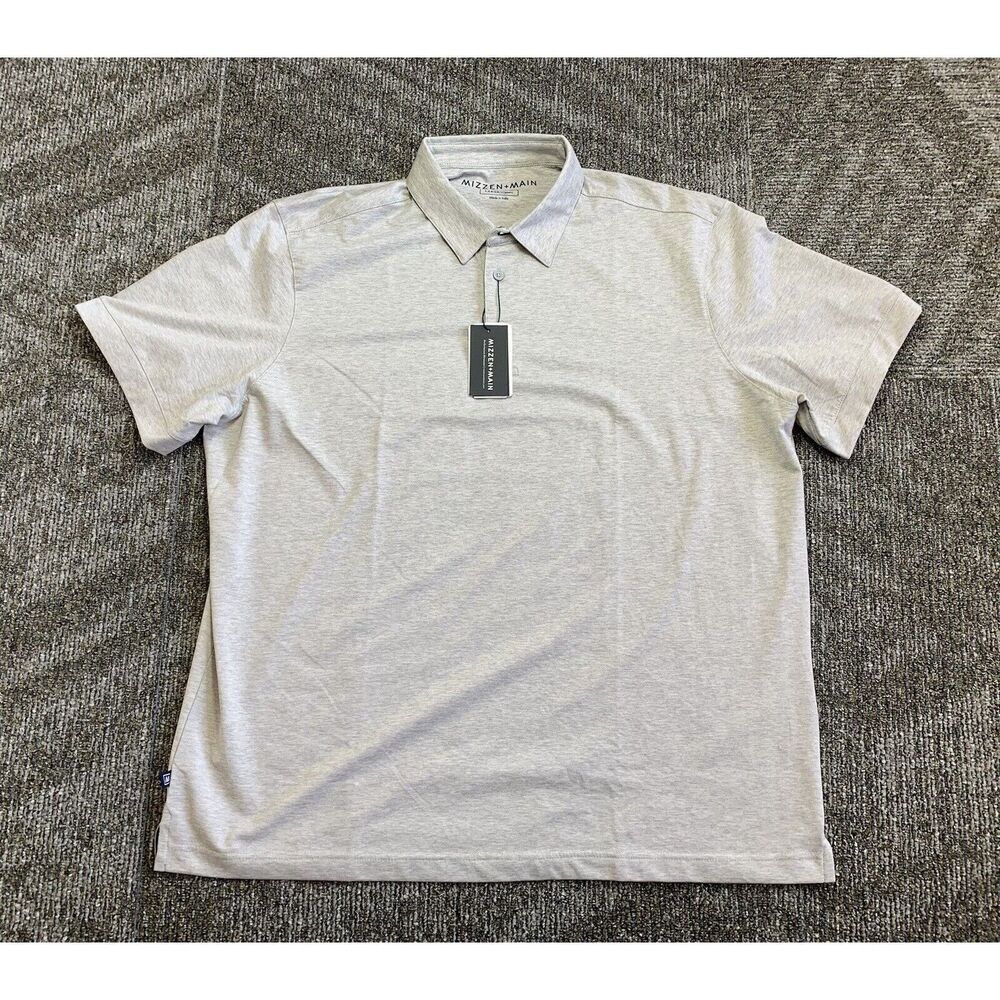 Mizzen + Main Classic Polo Shirt Men’s  Large Grey Golf Activewear New With Tags